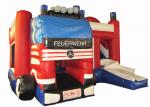 Buy cheap Fire engine inflatable combo inflatable fire truck combo Fire Fighting Truck inflatable combos from wholesalers