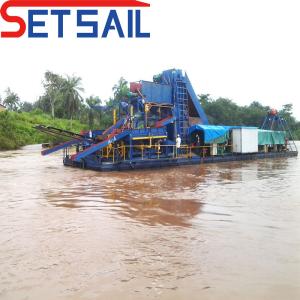Chain Bucket River Sand Gold and Diamond Ship with 7.5kw-50kw Injection Pump
