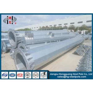 China Flange Connection Type Electrical Galvanized Steel Pole With Anchor Bolt Q345 on sale