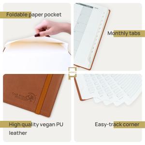 Buy cheap Softcover Weekly Academic Planner 2023 2023 Brown Vegan Leather from wholesalers