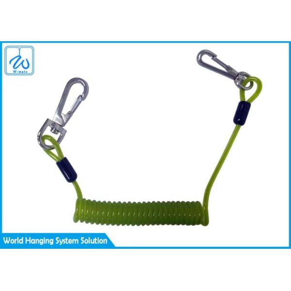Buy cheap Custom Made Security Retractable Steel Cable Coil Lanyard With Plastic PU Elastic from wholesalers