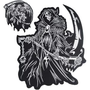 Buy cheap Sustainable 25.4cm Height Grim Reaper Patch Iron On Funny Biker Patches from wholesalers