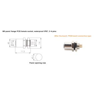 Buy cheap M5 Code A Female Connector 4Pin Panel Flange PCB Socket IP67 from wholesalers