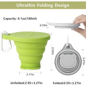 Buy cheap 180ml 200ml 270ml 320ml Silicone Folding Camping Cup Customized Logo from wholesalers