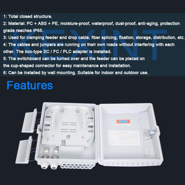 2 Into 16 Out Overhead Fiber Optic Distribution Box Splicing Black Holding Pole Gray