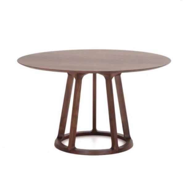 Buy cheap Modern Dining Room Furniture Walnut Solid Wood Frame Round Dining Table with Unique Design Nordic Design from wholesalers