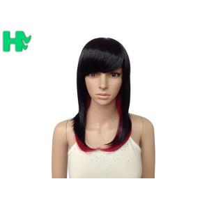 Buy cheap Black T Red Color 16 Inches Long Synthetic Wigs High Heat Resistant Normal Lace For Girls from wholesalers