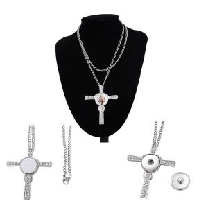 Buy cheap Sublimation Cross Photo Necklace Pendant With Cubic Zirconia Sublimation Necklaces from wholesalers