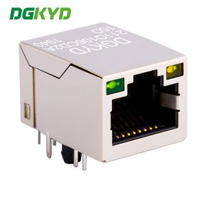 Buy cheap Single port RJ45 connector modular block socket Gigabit Ethernet filter RJ45 network port socket with built-in transformer DGKYD211Q106CD2A15D from wholesalers