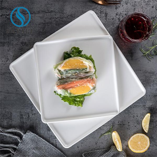 Buy cheap Square Rectangle Plate Creative White Porcelain Steak Plate from wholesalers