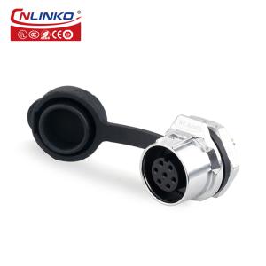 Buy cheap Cnlinko M12 Metal 7 Pin Plug Socket IP68 Waterproof Electrical Connector with Dust Cover from wholesalers