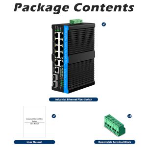 16 Port Managed Industrial Ethernet Switch 8RJ45+8SFP POE Switch With 4*RS485+2