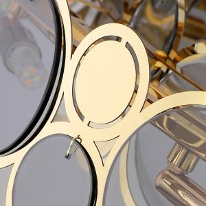 Modern chandelier lighting smoke gray glass round luxury crystal ceiling