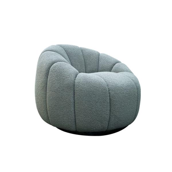 Buy cheap Fabric Pumpkin Arm Chair Swivel Mechanism Base Boucle Chair Swivel Grey from wholesalers