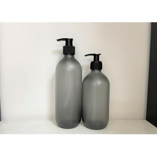 Buy cheap Shampoo 450ml 550ml Grey Frosted Plastic Bottle With Black Pump from wholesalers