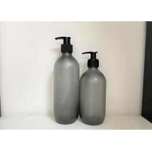 Buy cheap Shampoo 450ml 550ml Grey Frosted Plastic Bottle With Black Pump from wholesalers