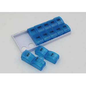 Buy cheap 14 Day Pill Organizer , Plastic Medical Pill Box  With Base Tray Square Shaped from wholesalers