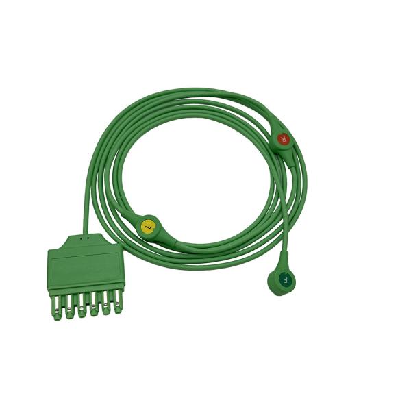 Quality Reusable Drager 3 Leadwire ECG MonoLead Cable ECG Leadwire Snap MS14555 for sale