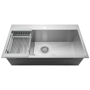 Buy cheap R10 Single Bowl SS Handmade Kitchen Sinks 33''*22'' With Adjustable Tray from wholesalers