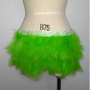 Buy cheap Double Layer Skirt / Fabulous Feather Mini Skirt With Rhinestones Waist Band from wholesalers