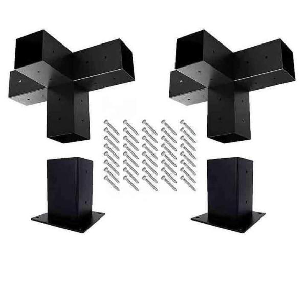 4x4 Pergola Right Angle Brackets Wooden Post Brackets for Extending Gazebo