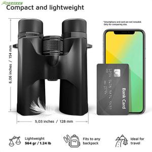 10x Magnification Bak4 Prism Binoculars Handwheel Focusing Black Color