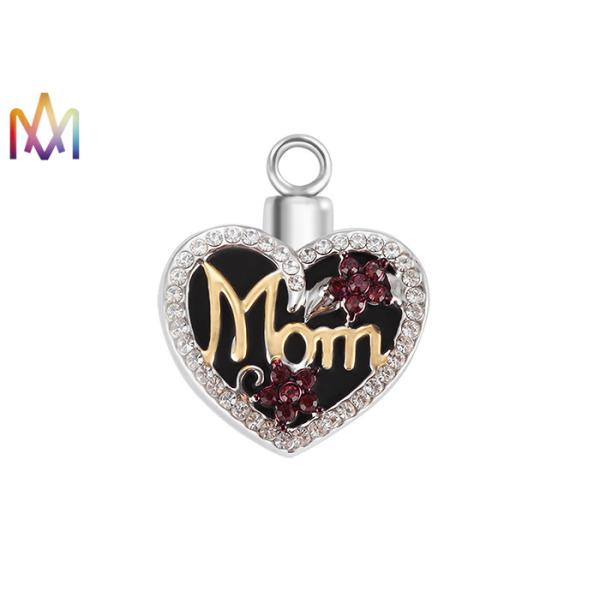 Quality Engraved Polished Copper Heart Urn Necklace For Ashes for sale