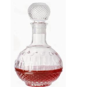 Buy cheap Glass Collar Customized Logo 750ml Whisky Decanter For Luxury Carved Liquor Decanter from wholesalers