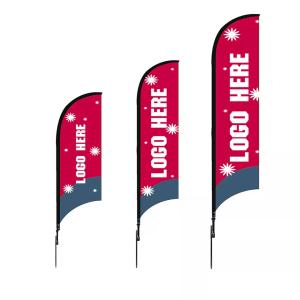 Custom Feather Banner Flags 110D Polyester 560cm Advertising Beach Flag