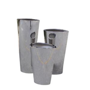 Buy cheap High and big mirror flower pots stainless steel silver planter from wholesalers