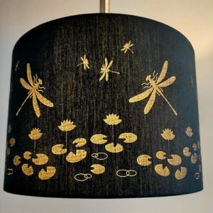 Buy cheap Blue drum shade with lotus flower laser cut from wholesalers