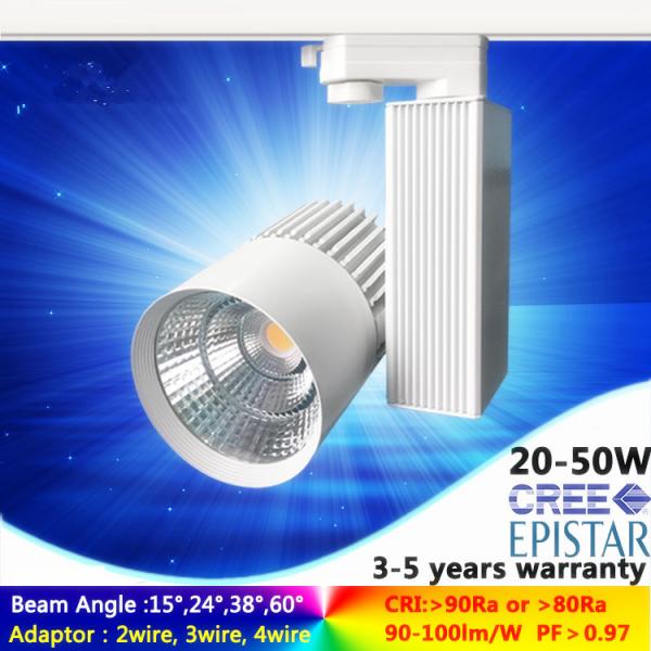 Buy cheap 5000K 35W AC85-265V led track light cree led spot lamps 4 wire adaptor with 5 years guarantee from wholesalers