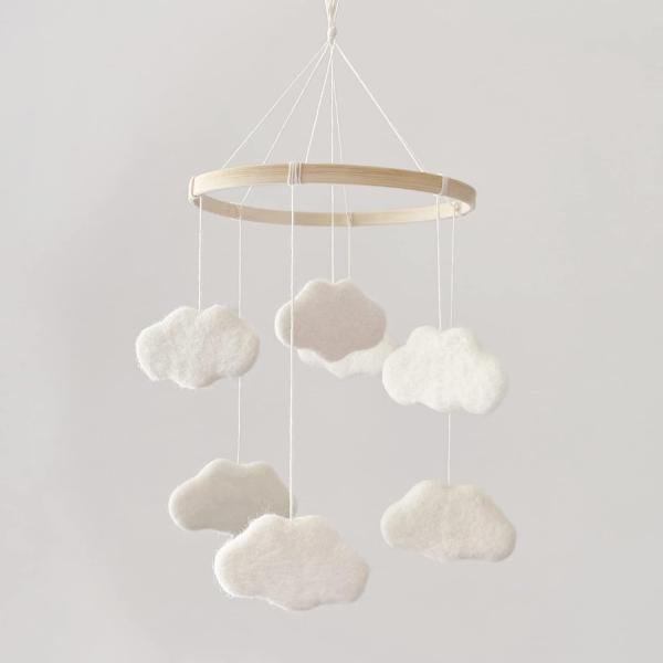 Buy cheap White Cloud Baby Mobile For Crib Felt Cloud Mobile Accept Custom from wholesalers