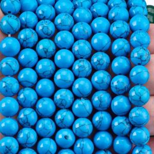 Buy cheap Blue Turquoise 8MM Smooth Round Shape Loose Bead For Jewelry Making Tools from wholesalers