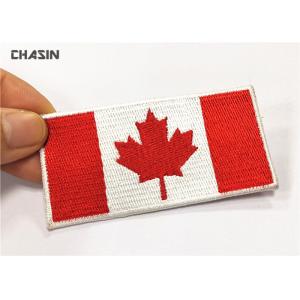 Buy cheap Custom Canada Flag Embroidery Iron Patches No Minimum For Clothing product