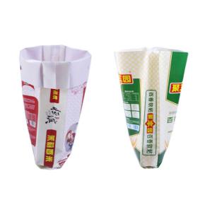 Single Folded Woven Plastic Sacks , Custom Reusable Rice Packing Bags