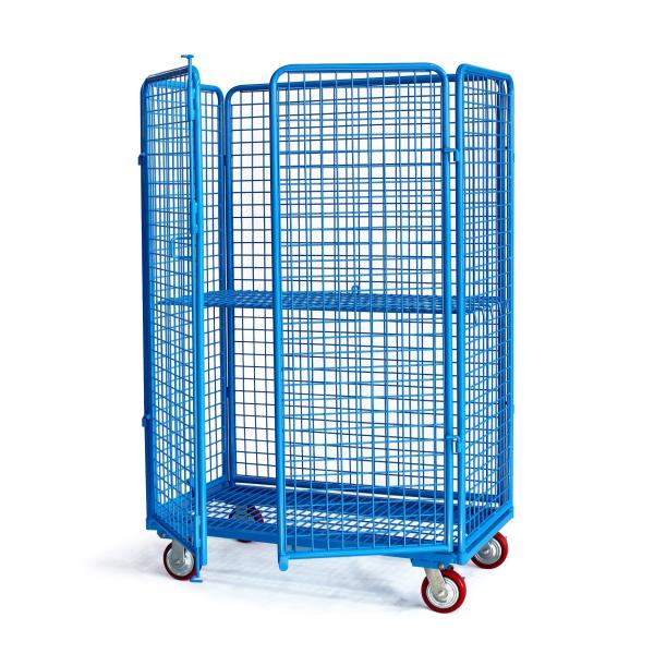 Quality CE Hot Dipped Zinc 4 Sided Wheeling Roll Cage Containers for sale