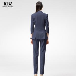 Customized Women's Suit Two-piece Set with Single Button Closure and Polyester