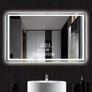 Modern Smart Mirror with High Brightness LED Strip Lights Illuminated and