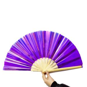 Buy cheap Plastic Iridescent Folding Fan 13 Inch 33cm Length Large Decorative Hand Fans from wholesalers