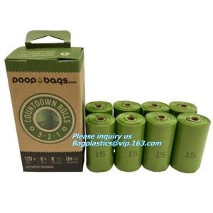 Buy cheap Cornstarch 100% compostable biodegradable dog poop bags, Dispenser with recycle waste bag/compostable dog waste bags from wholesalers