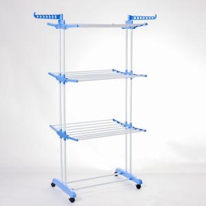 Buy cheap 3 Tier Foldable Laundry Rack Movable With Wheels And Hooks from wholesalers