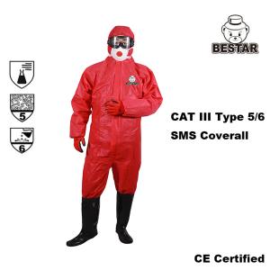 Buy cheap Breathable Disposable TYPE 5/6 SMS Construction Coverall from wholesalers