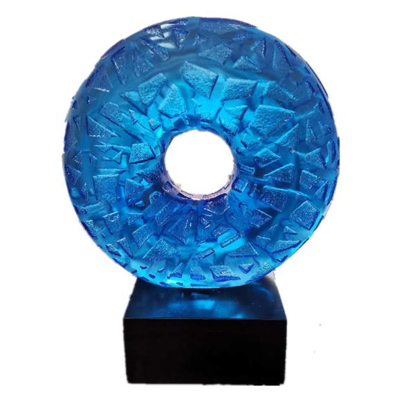 Buy cheap Tabletop Decoration Blue Resin Trophy Diameter 20cm from wholesalers