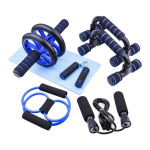 Buy cheap Home Gym Equipment Set With Ab Roller Push Up Bars Resistance Bands Jump Rope And Mat product