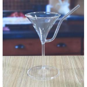Buy cheap Borosilicate Vintage Cocktail Glasses With Straw from wholesalers