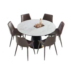 Buy cheap Round Marble Extendable Dinning Table Luxury Stone Extendable Dining Table Ceramic Marble Top from wholesalers