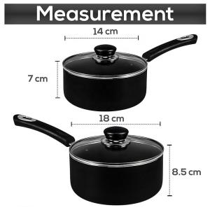Buy cheap Good Quality Kitchen 4 PCS Black Cookware Pots Cooker Round Sauce Pan Circle Cooking Pot For Cooking from wholesalers