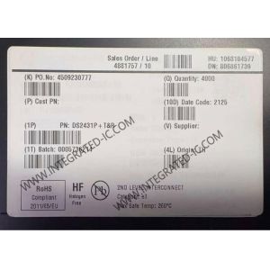 China DS2431P 1024-Bit 1-Wire EEPROM Memory IC Chip with TSOC-6 Package and 256 x 4 Organization on sale