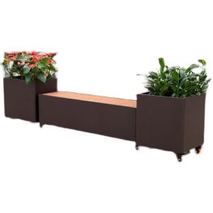Buy cheap Removable garden flower pot chair with wheels planter box from wholesalers